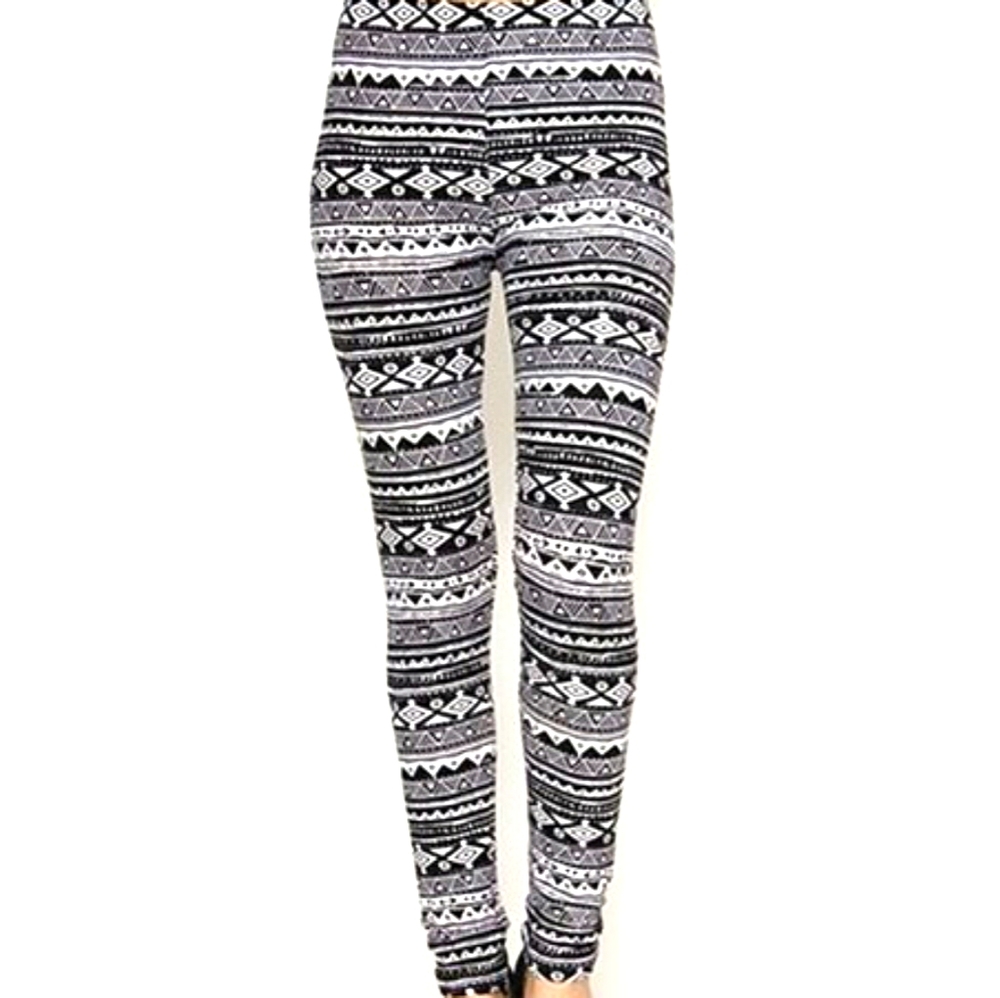 Printed pink and black leggings